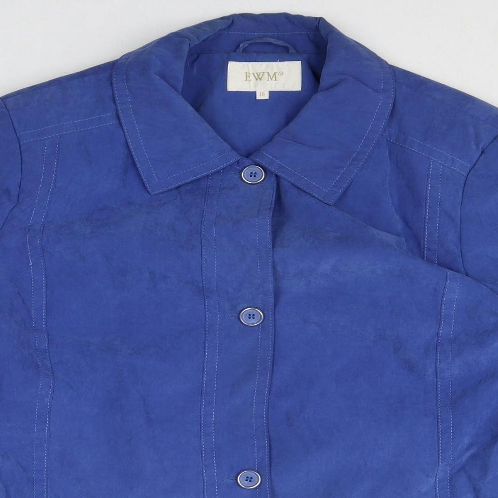 EWM Womens Blue Jacket Size 16 Button