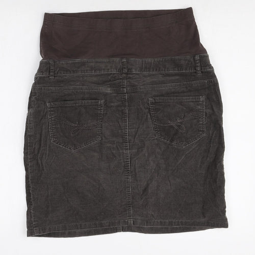 Yessica Womens Grey Cotton Straight & Pencil Skirt Size 12 Button