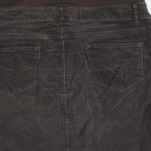 Yessica Womens Grey Cotton Straight & Pencil Skirt Size 12 Button