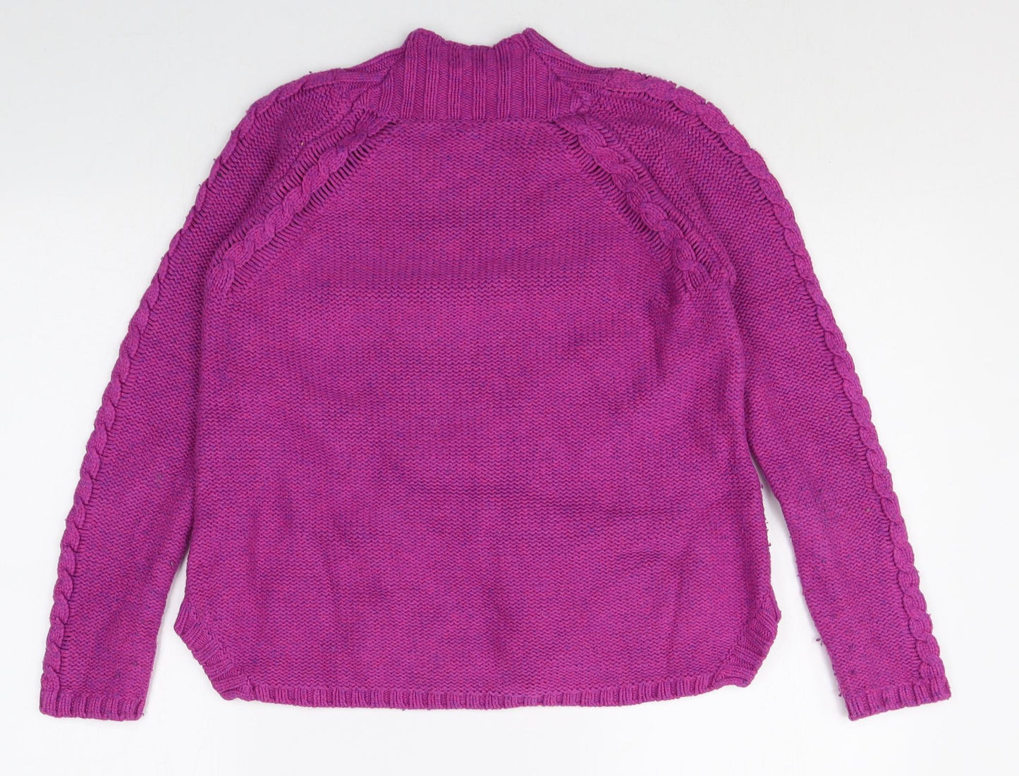 White Stuff Womens Purple Mock Neck Viscose Pullover Jumper Size 10