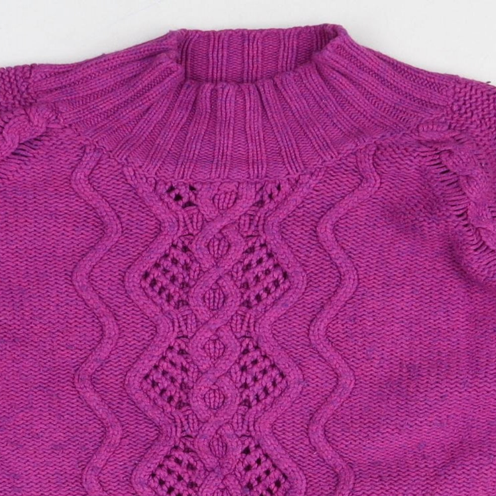 White Stuff Womens Purple Mock Neck Viscose Pullover Jumper Size 10