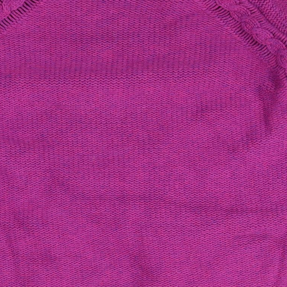 White Stuff Womens Purple Mock Neck Viscose Pullover Jumper Size 10