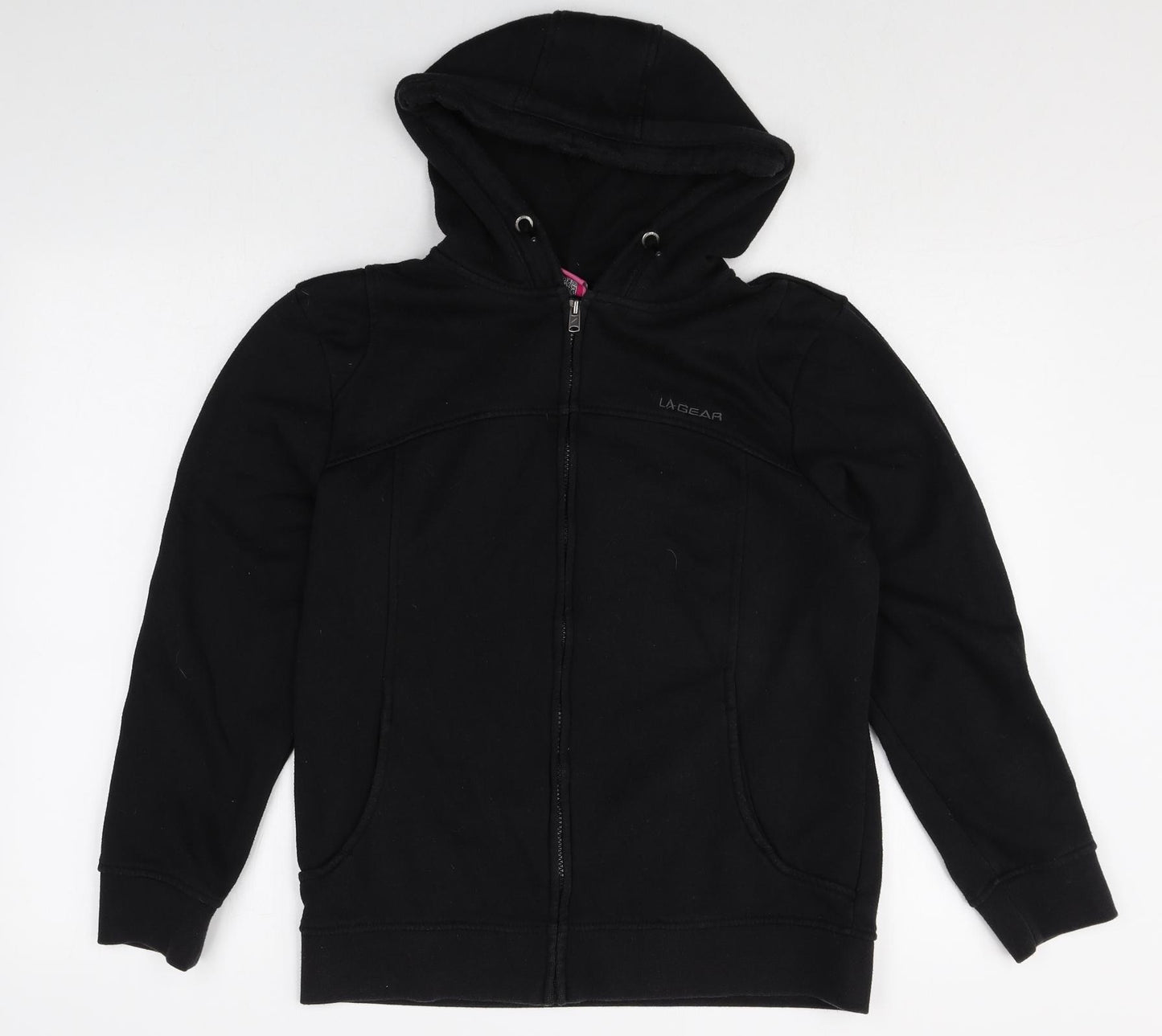 LA Gear Womens Black Polyester Full Zip Hoodie Size 12 Zip