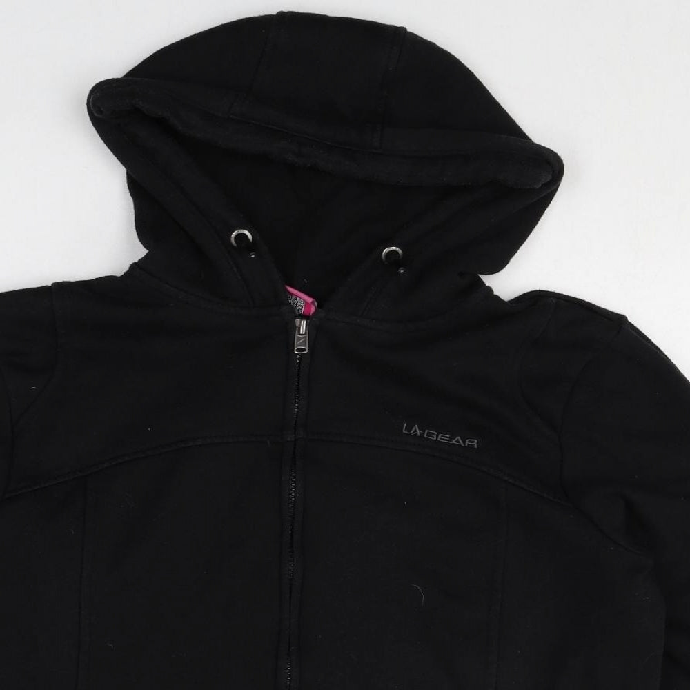 LA Gear Womens Black Polyester Full Zip Hoodie Size 12 Zip