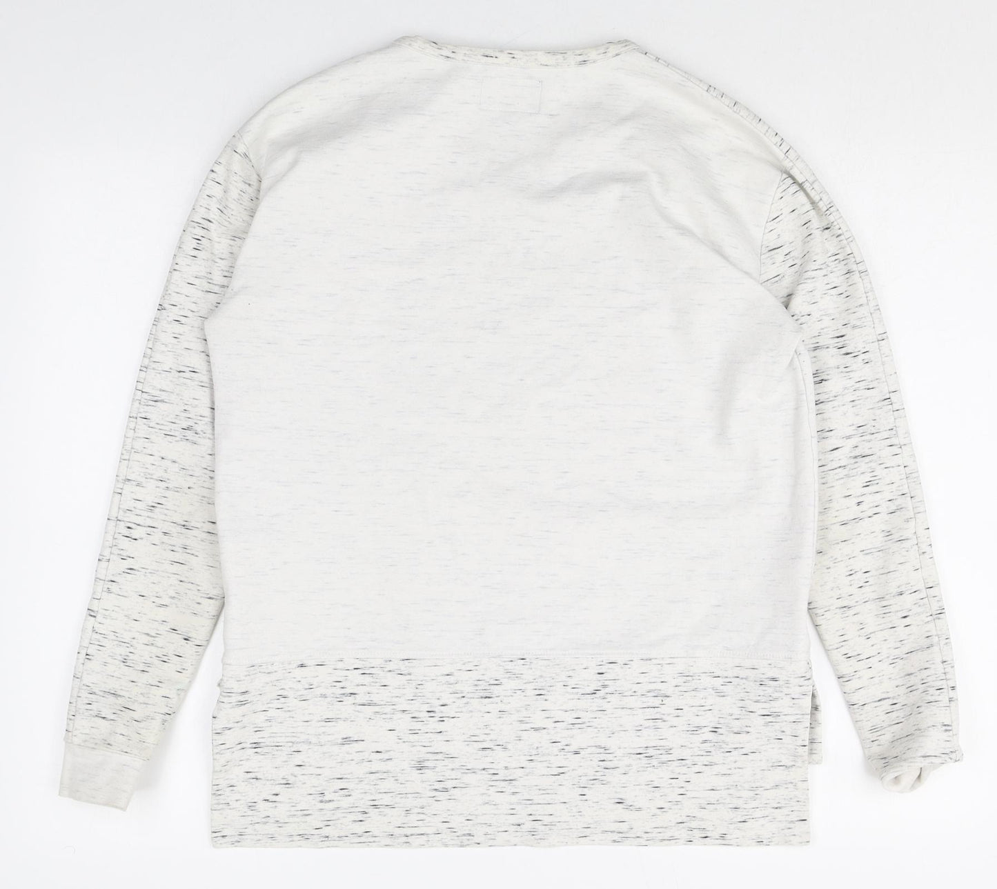 Bench Womens White Geometric Cotton Pullover Sweatshirt Size 10 Zip