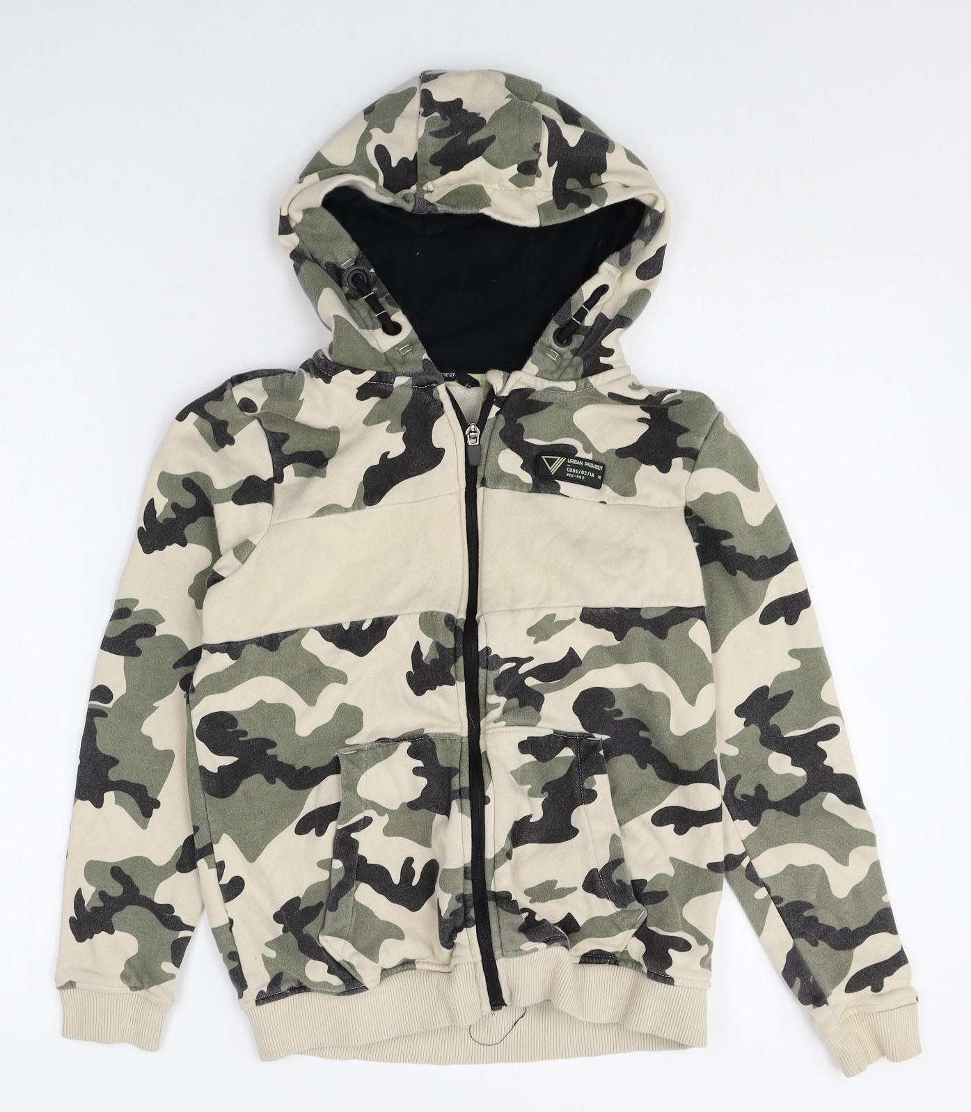 George Boys Multicoloured Camouflage Cotton Full Zip Hoodie Size 11-12 Years Zip
