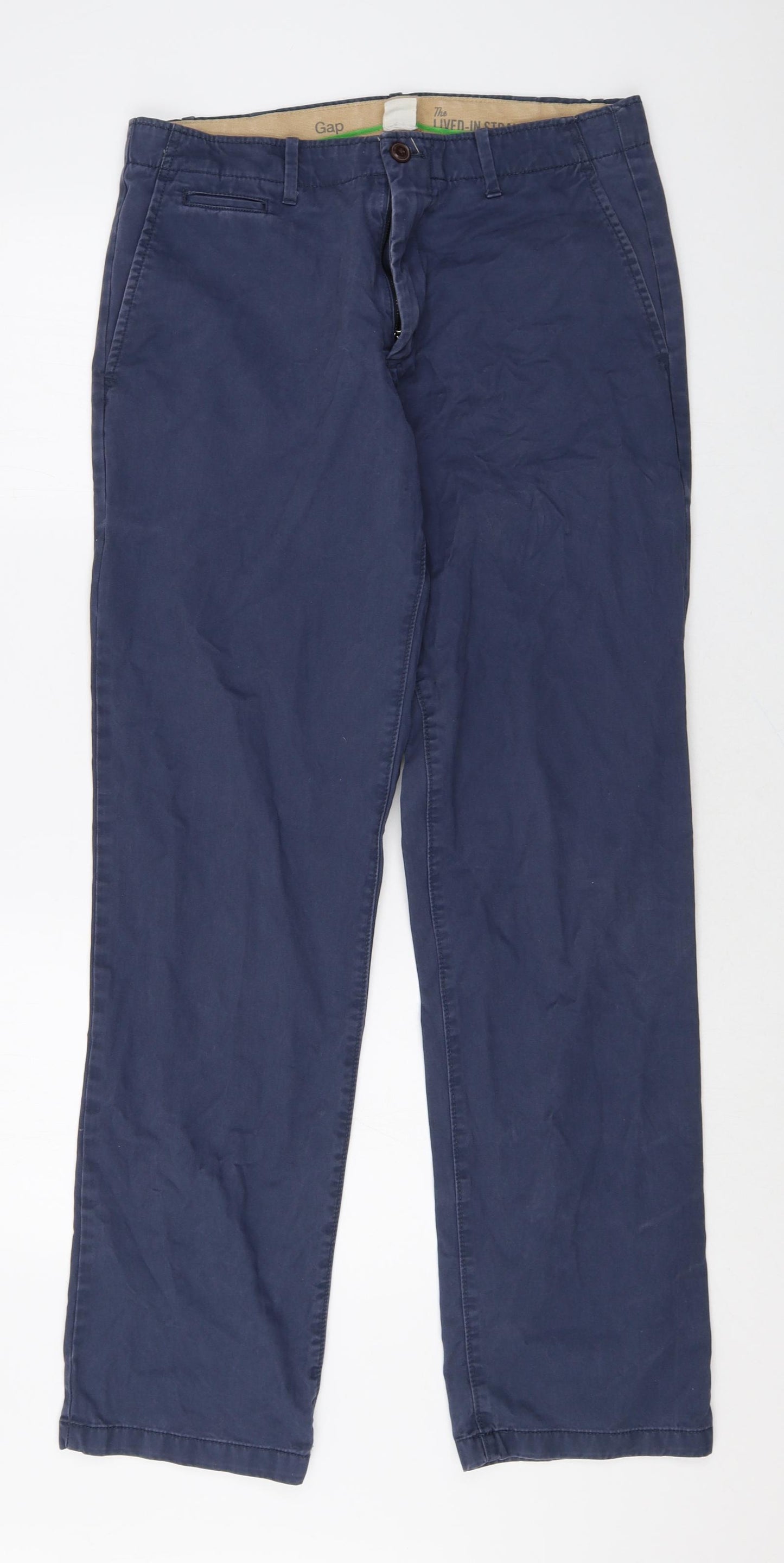 Gap Mens Blue Cotton Straight Jeans Size 32 in Regular Zip