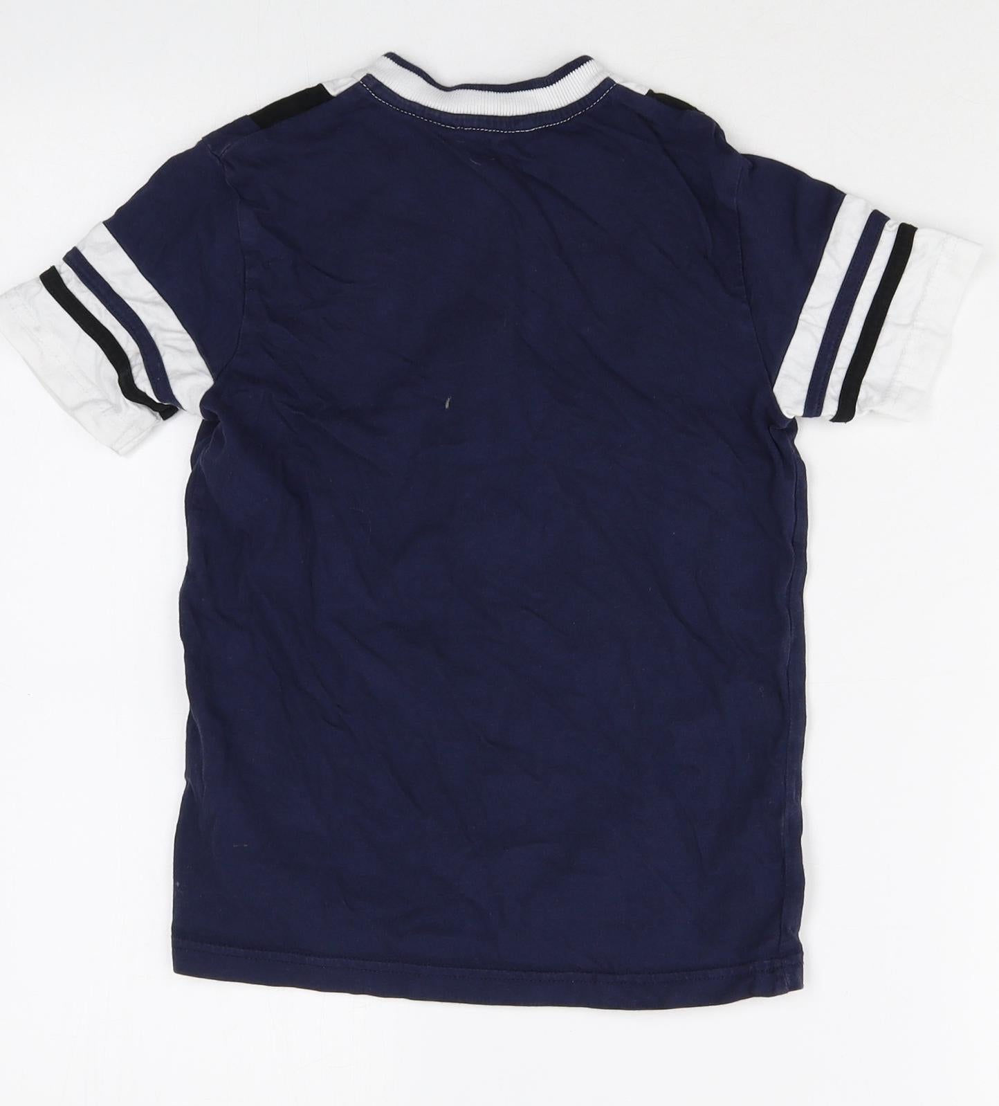 George Boys Multicoloured Colourblock 100% Cotton Basic T-Shirt Size 8-9 Years Round Neck Zip