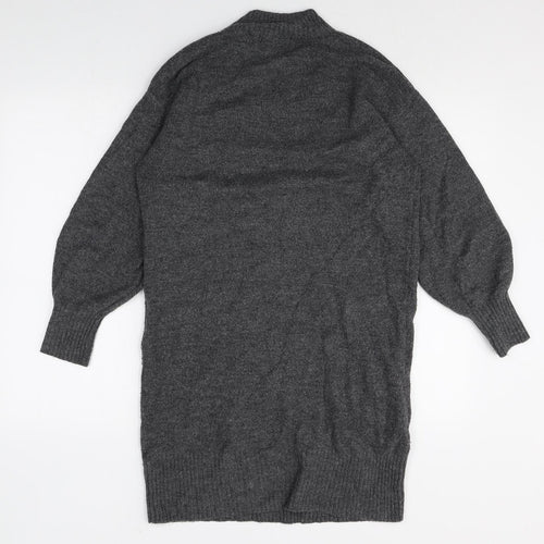 George Womens Grey Polyester Jumper Dress Size S Mock Neck Pullover