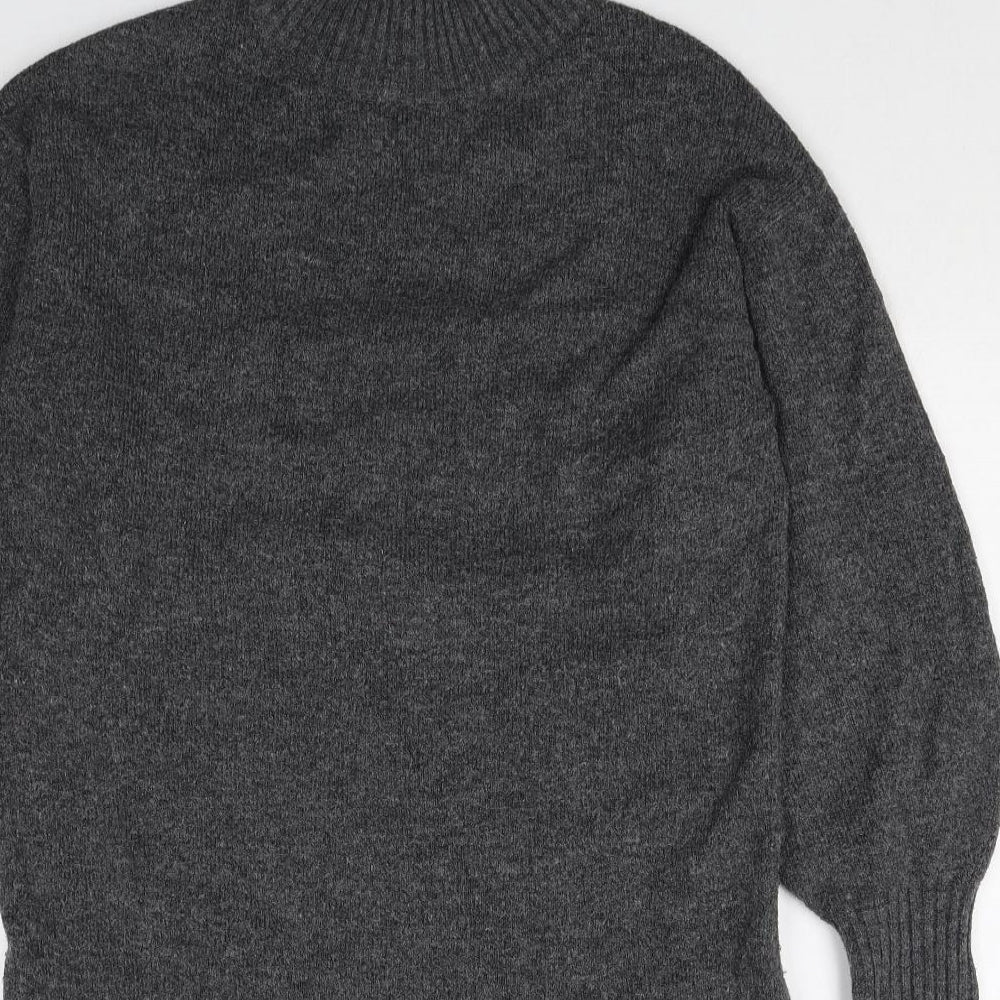 George Womens Grey Polyester Jumper Dress Size S Mock Neck Pullover