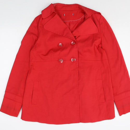 George Womens Red Jacket Size 8 Button