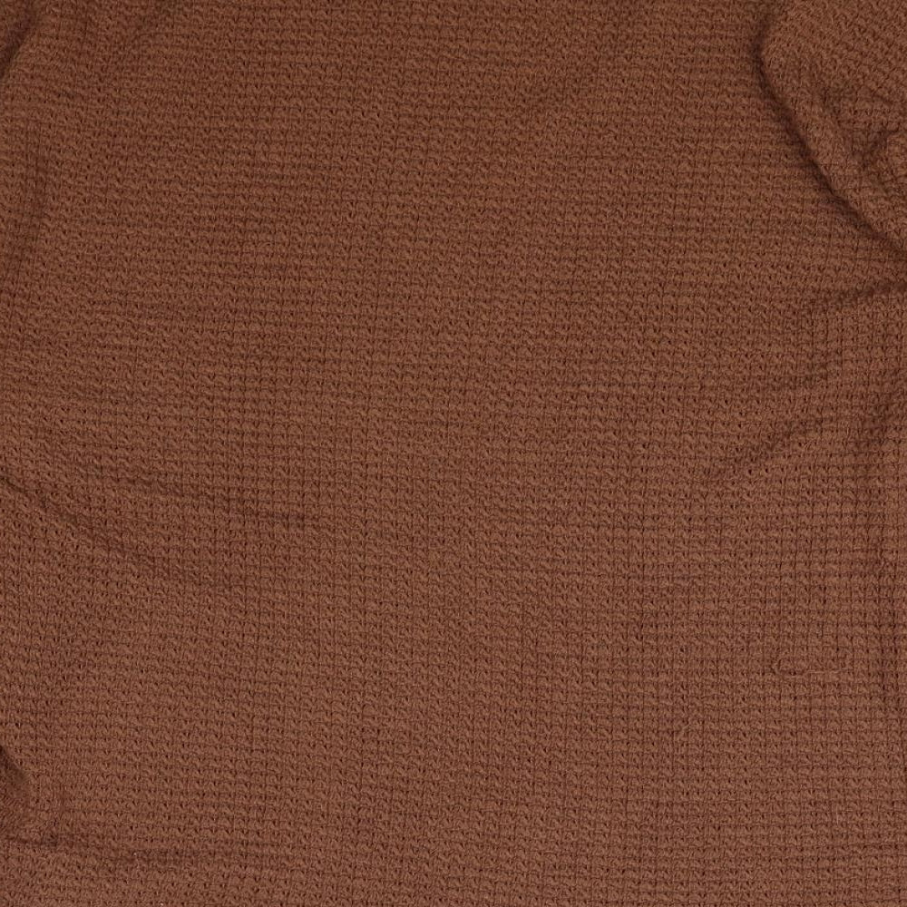 SheIn Womens Brown Scoop Neck Polyester Pullover Jumper Size 10