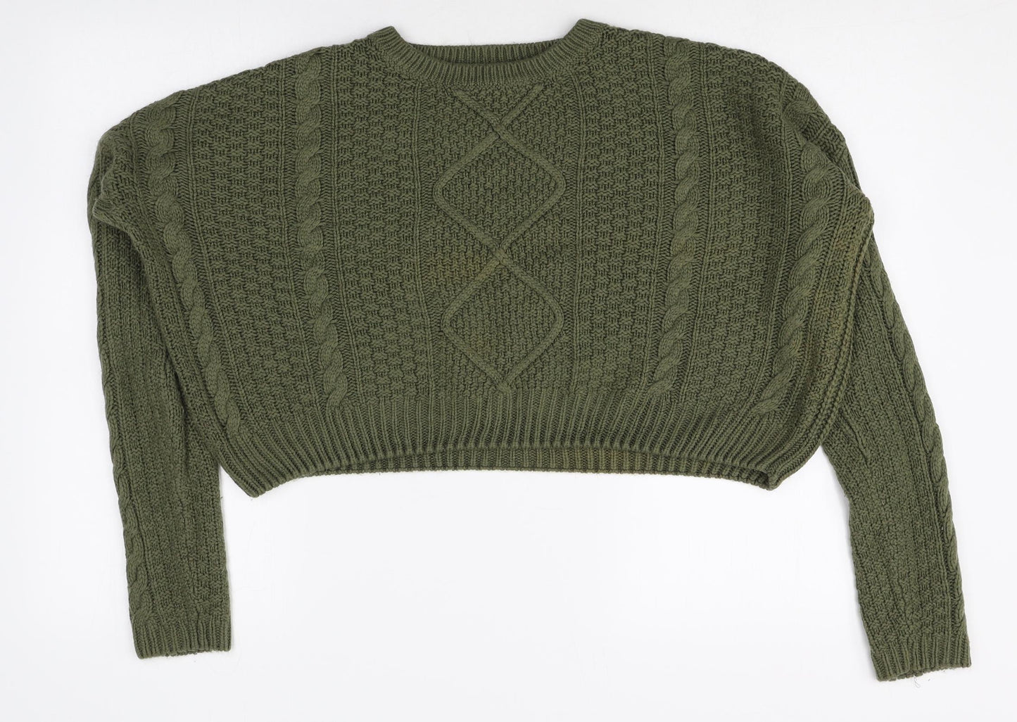 Atmosphere Womens Green Round Neck Acrylic Pullover Jumper Size M