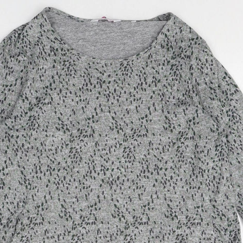 Julipa Womens Grey Geometric Polyester Jumper Dress Size 12 Scoop Neck Pullover