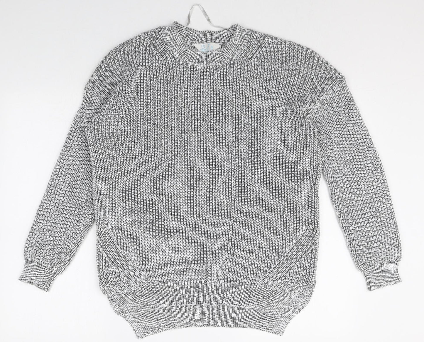 Primark Womens Grey Round Neck Polyester Pullover Jumper Size 12