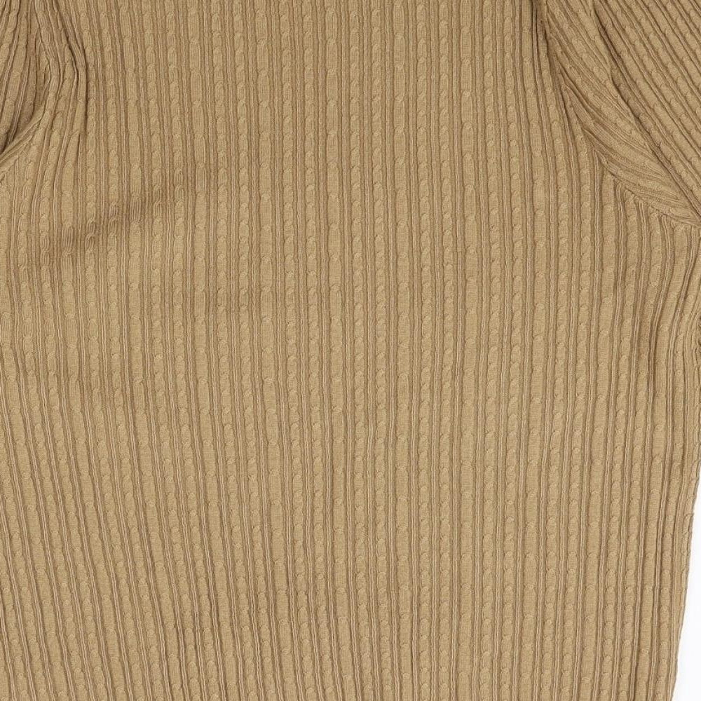 NEXT Womens Beige Round Neck Polyester Pullover Jumper Size 14