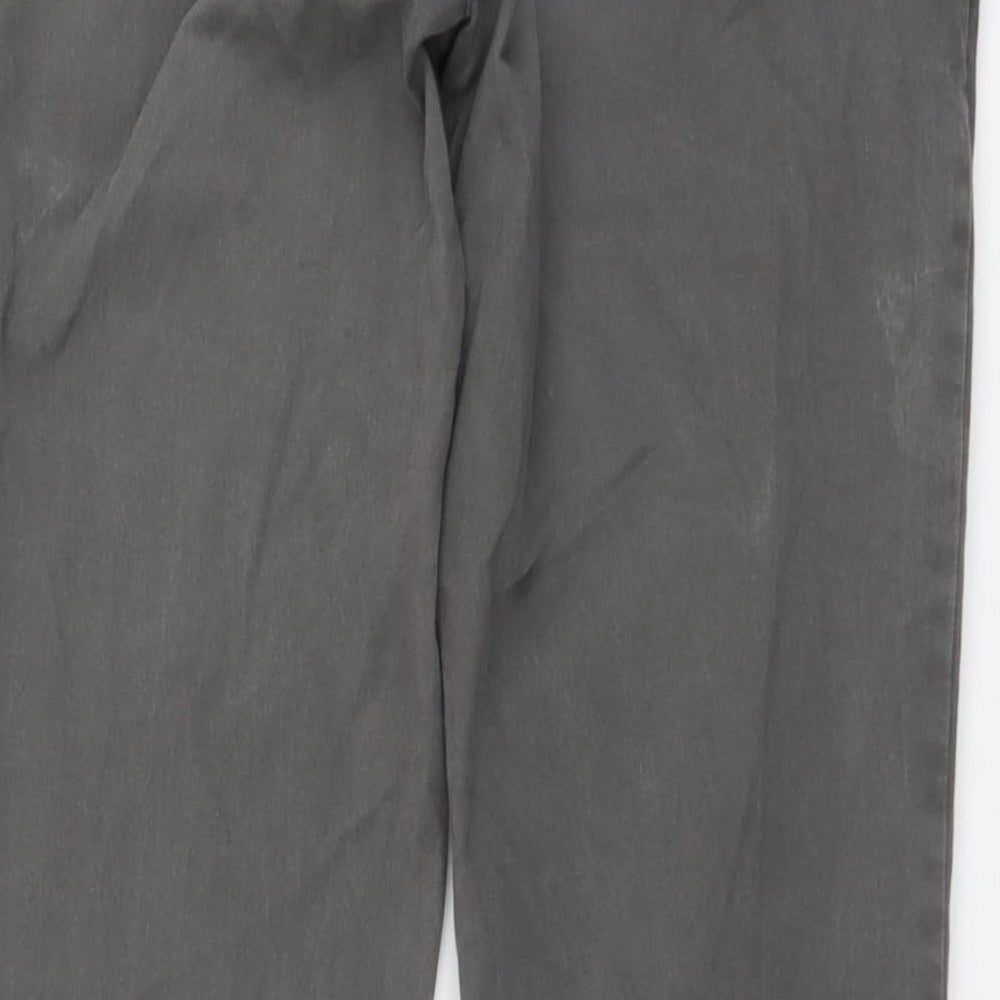 NEXT Mens Grey Cotton Chino Trousers Size 34 in L32 in Slim Button