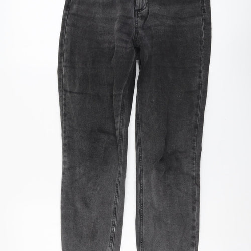 ASOS Womens Grey Cotton Straight Jeans Size 28 in L32 in Regular Button