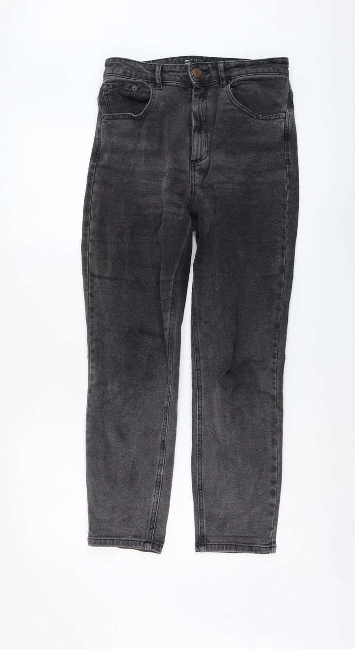 ASOS Womens Grey Cotton Straight Jeans Size 28 in L32 in Regular Button