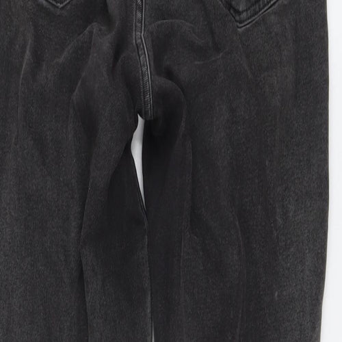 ASOS Womens Grey Cotton Straight Jeans Size 28 in L32 in Regular Button