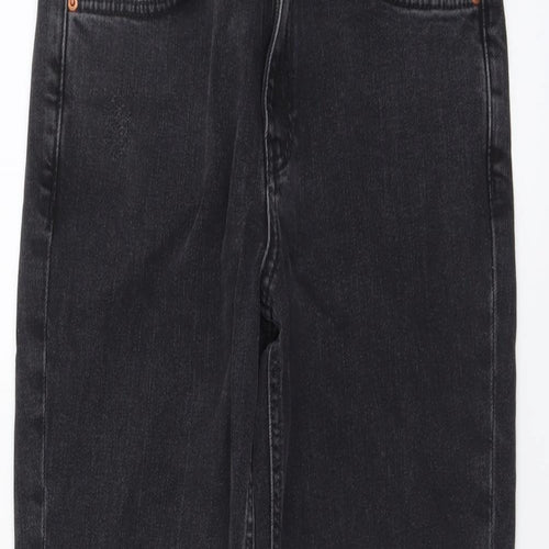 Marks and Spencer Womens Green Cotton Straight Jeans Size 8 L26 in Slim Button