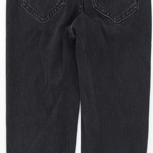 Marks and Spencer Womens Green Cotton Straight Jeans Size 8 L26 in Slim Button