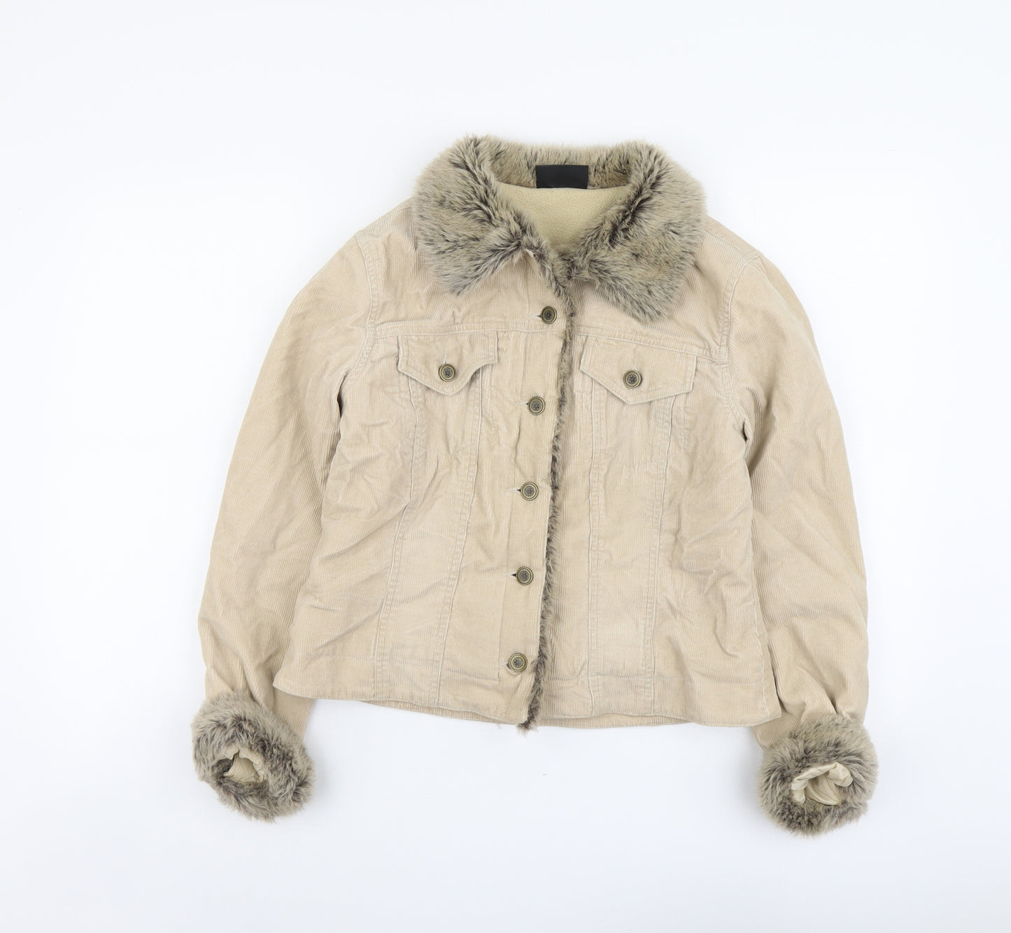 Principles Womens Beige Jacket Size 12 Button