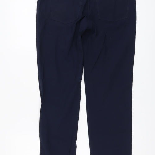 Bianca Womens Blue Viscose Trousers Size 12 L32 in Regular Button