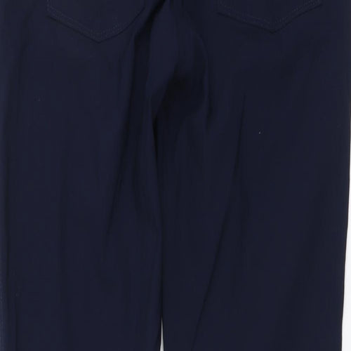 Bianca Womens Blue Viscose Trousers Size 12 L32 in Regular Button