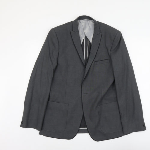 Burton Mens Grey Polyester Jacket Suit Jacket Size M Regular