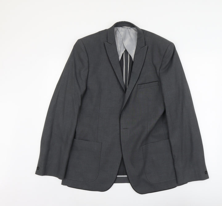 Burton Mens Grey Polyester Jacket Suit Jacket Size M Regular