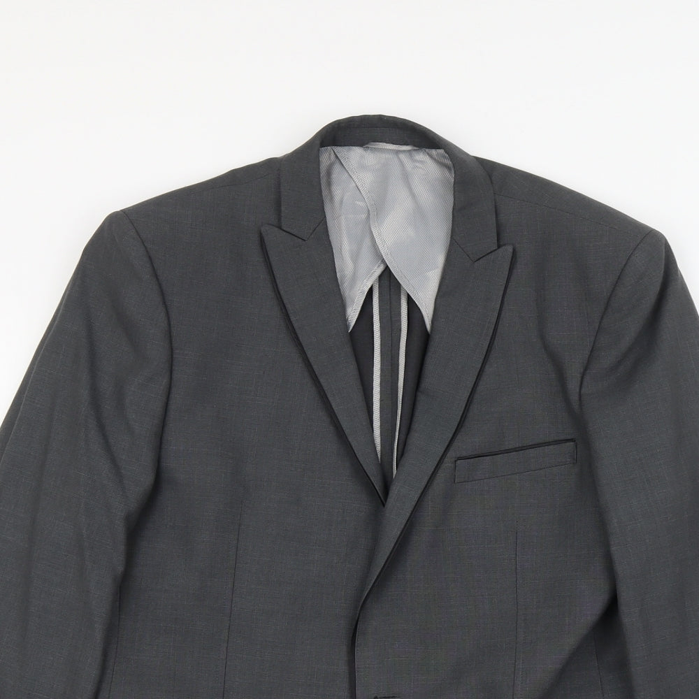 Burton Mens Grey Polyester Jacket Suit Jacket Size M Regular