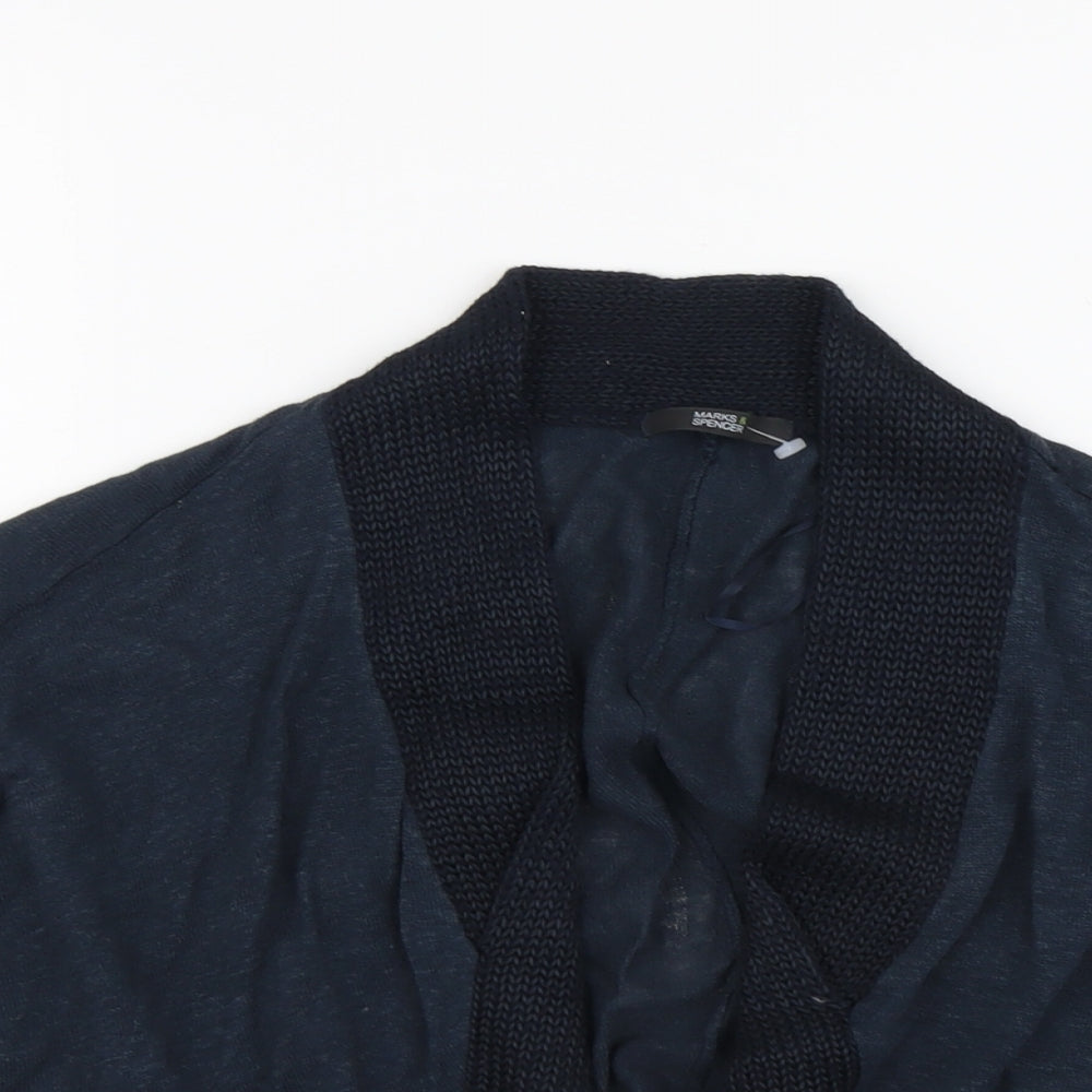 Marks and Spencer Womens Blue V-Neck Viscose Cardigan Jumper Size 18