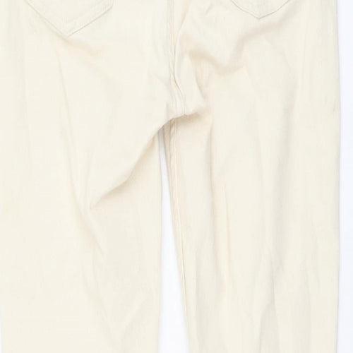 Fate Face Womens Beige Cotton Straight Jeans Size 10 L23 in Regular Button