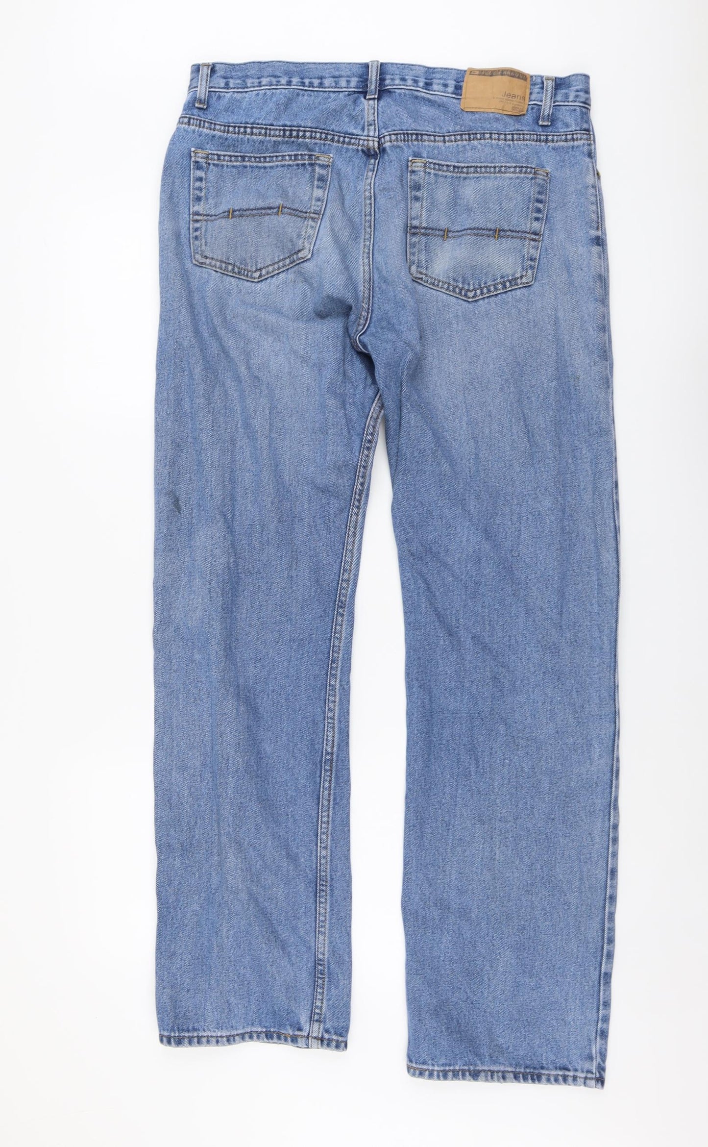 Blue Harbour Mens Beige Cotton Straight Jeans Size 36 in L33 in Regular Button