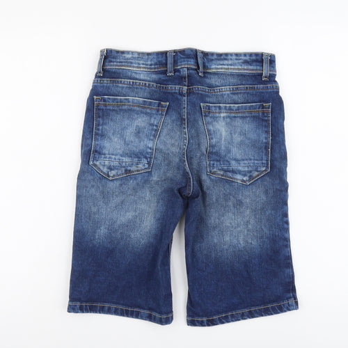 Burton Mens Blue Cotton Biker Shorts Size 28 in L11 in Slim Button