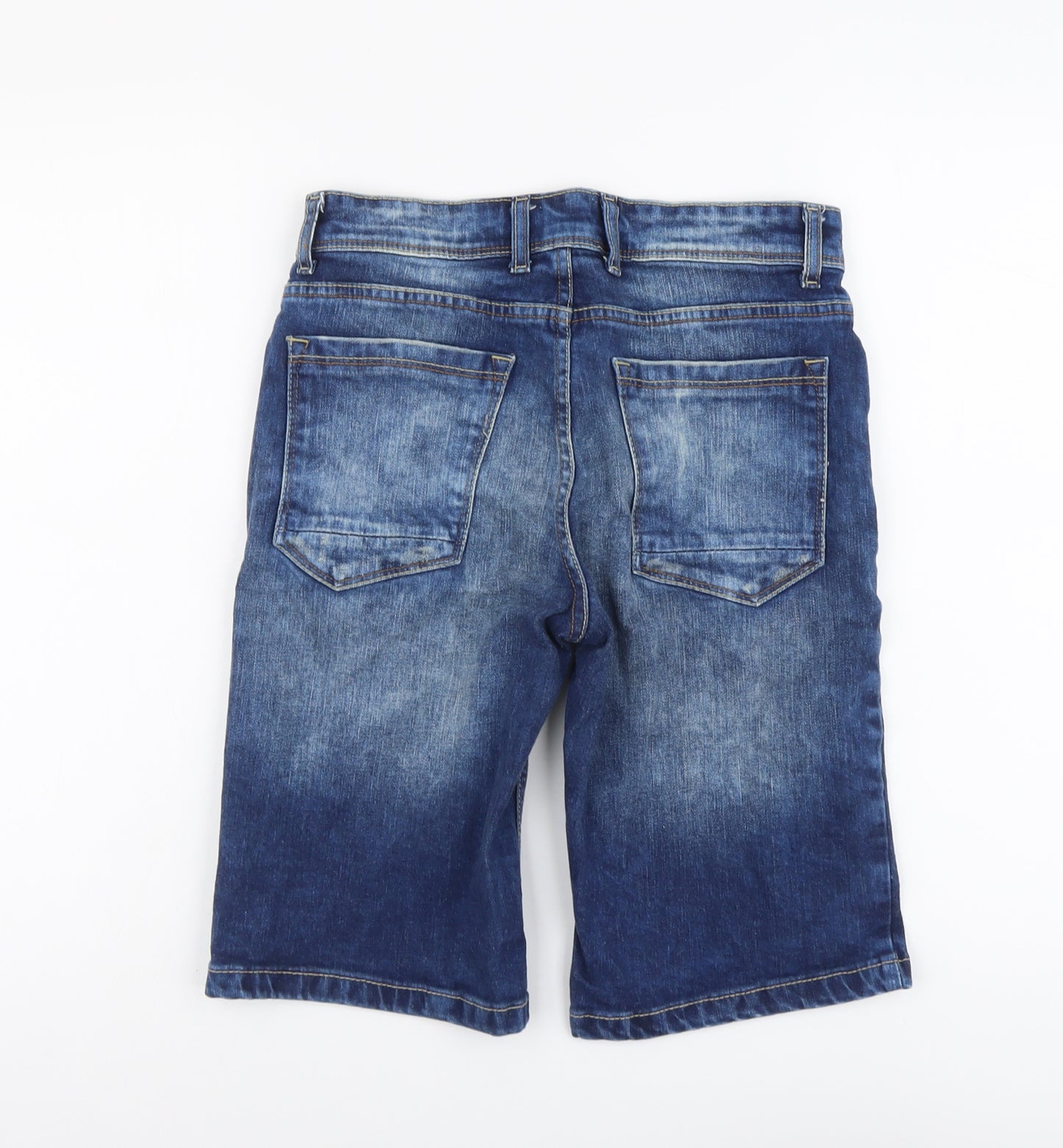 Burton Mens Blue Cotton Biker Shorts Size 28 in L11 in Slim Button