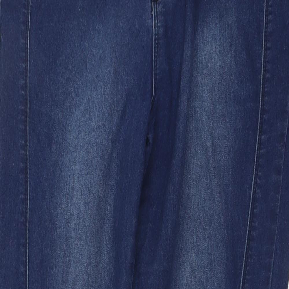 F&F Womens Blue Cotton Skinny Jeans Size 12 L27 in Regular Button