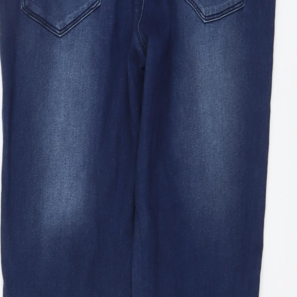 F&F Womens Blue Cotton Skinny Jeans Size 12 L27 in Regular Button