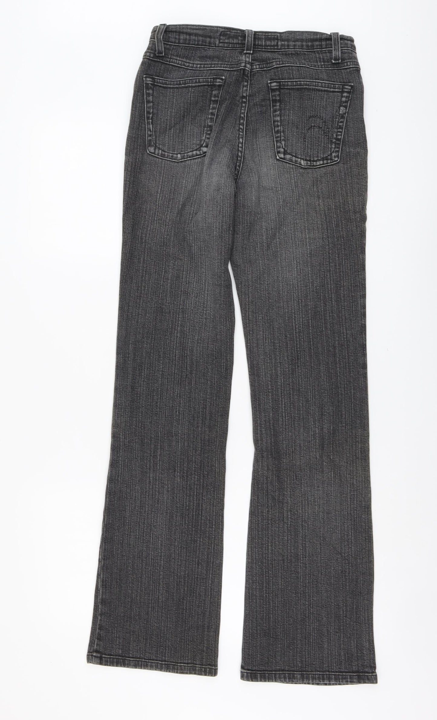 Per Una Womens Grey Cotton Bootcut Jeans Size 8 L32 in Regular Button