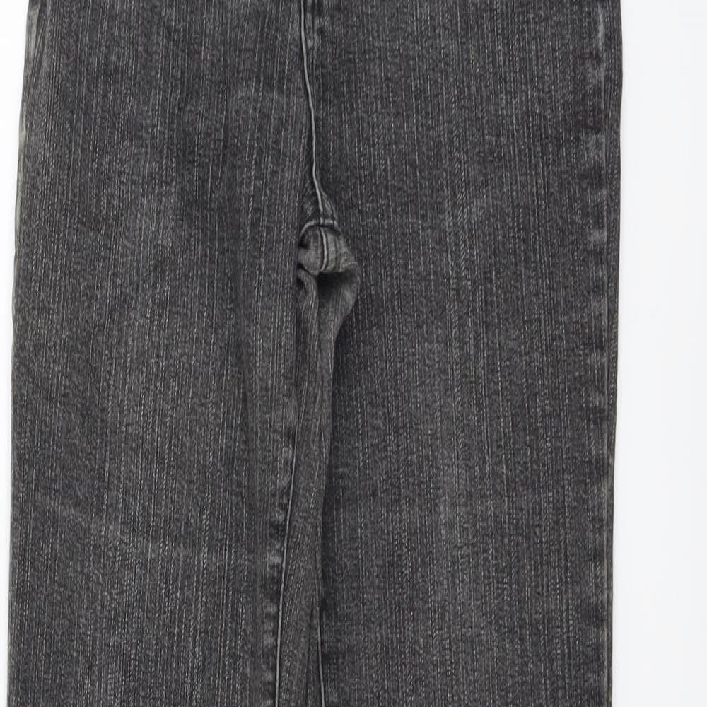 Per Una Womens Grey Cotton Bootcut Jeans Size 8 L32 in Regular Button