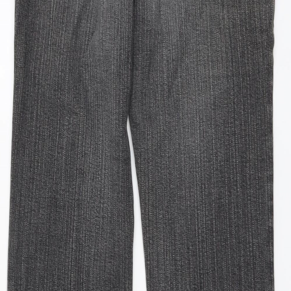 Per Una Womens Grey Cotton Bootcut Jeans Size 8 L32 in Regular Button
