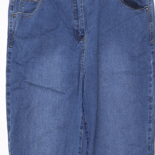 TU Womens Blue Cotton Straight Jeans Size 18 L29 in Regular Button