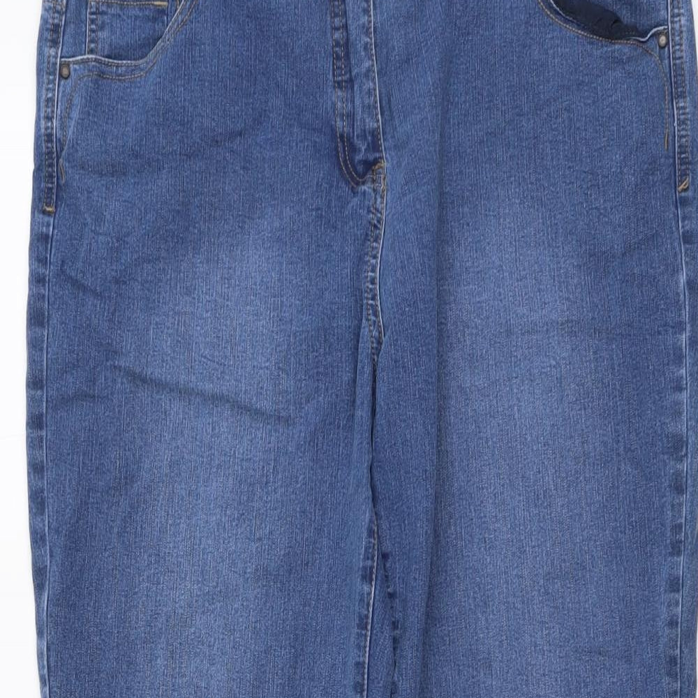 TU Womens Blue Cotton Straight Jeans Size 18 L29 in Regular Button