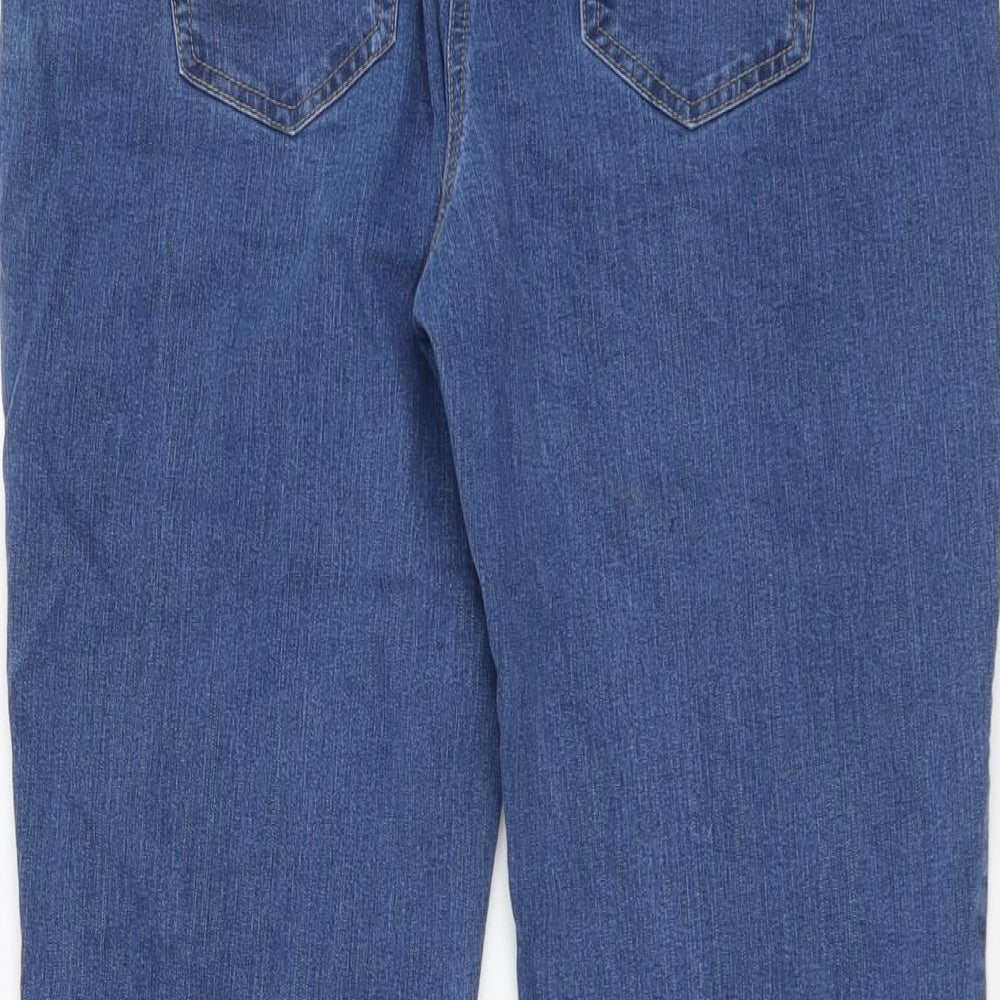 TU Womens Blue Cotton Straight Jeans Size 18 L29 in Regular Button