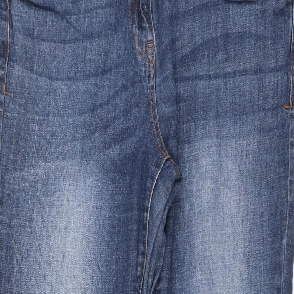 NEXT Womens Blue Cotton Straight Jeans Size 14 L29 in Regular Button
