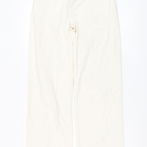 Denim & Co. Womens Beige Cotton Straight Jeans Size 12 L31 in Regular Button