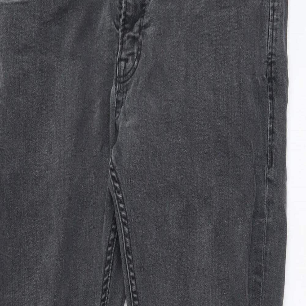 JACK & JONES Mens Grey Cotton Straight Jeans Size 34 in L30 in Regular Button
