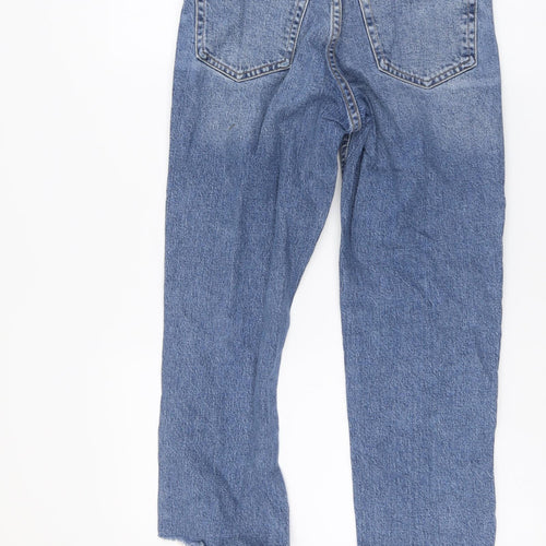 Topshop Womens Blue Cotton Straight Jeans Size 26 L24 in Regular Button