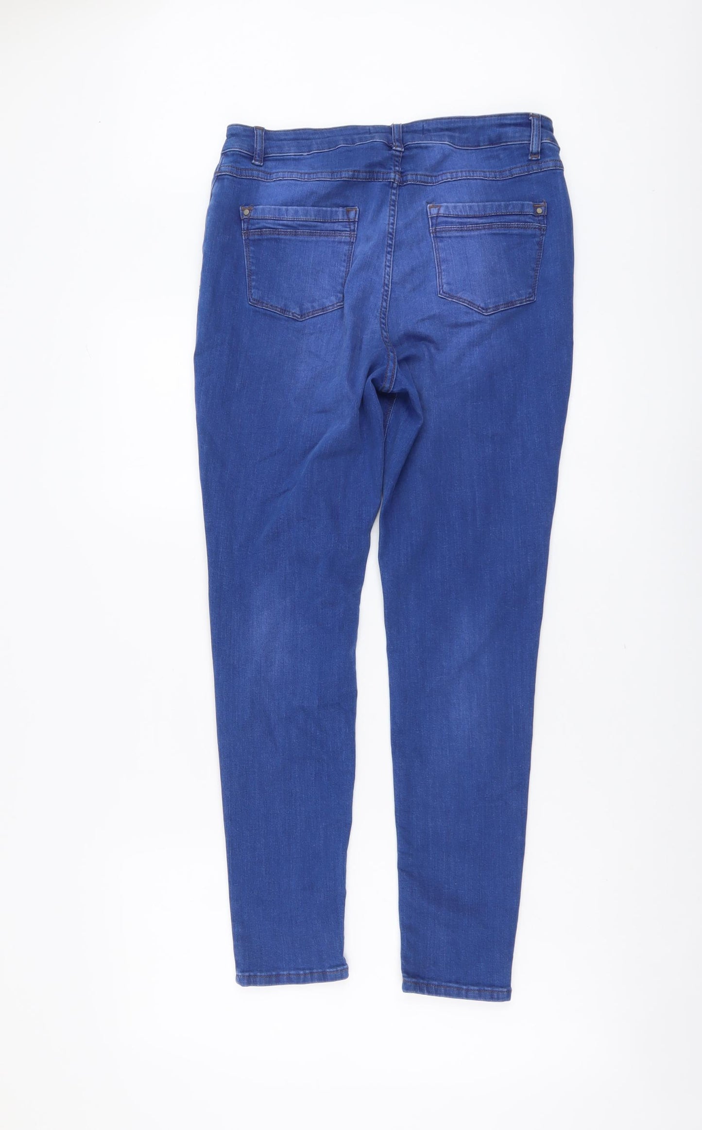 George Womens Blue Cotton Skinny Jeans Size 14 L27 in Regular Button